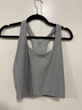 Old Navy Light Heather Gray Active Tank with Blue Logo
